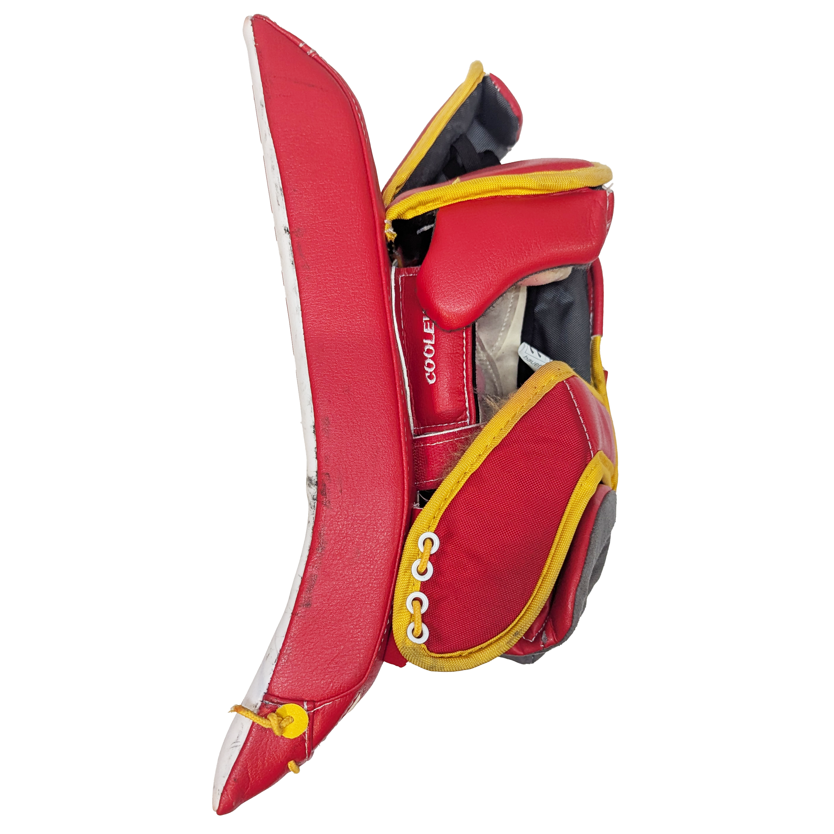 Bauer Supreme Shadow - Ensemble complet de gardien de but AHL Pro Stock d'occasion (blanc/rouge/jaune)